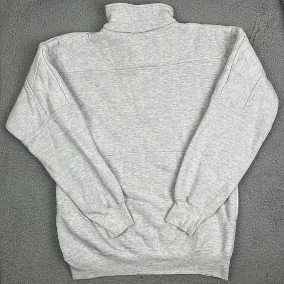 Vintage USA Ice Skating 1/4 Zip Sweater Grey Sweatshirt Pockets Size Medium - Picture 8 of 12